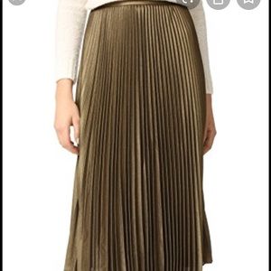 Gold pleated club Monaco Aninna skirt sz 0 NWT
